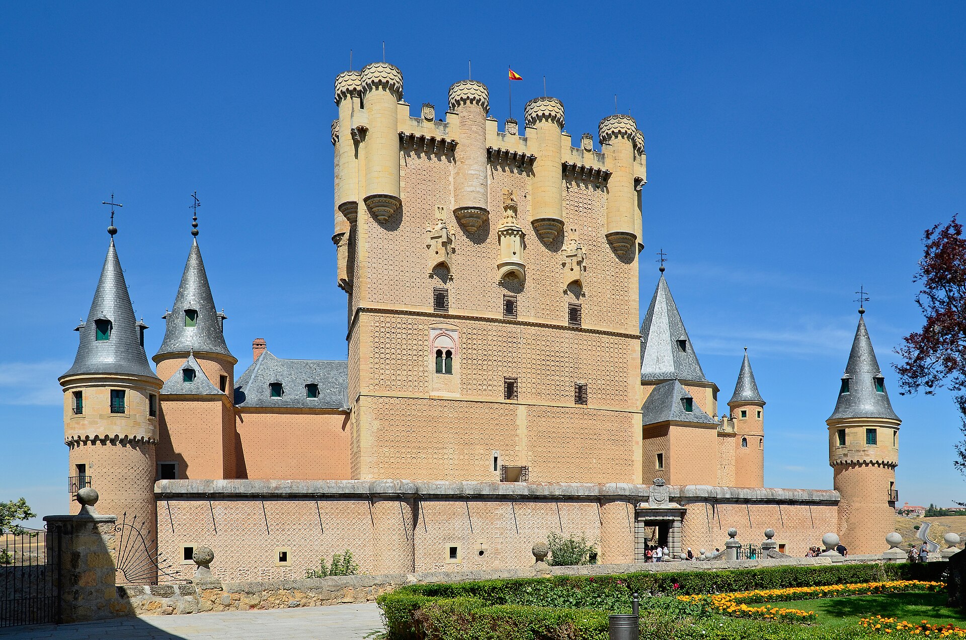 Main facade of the Alcazar of Segovia - Spain.