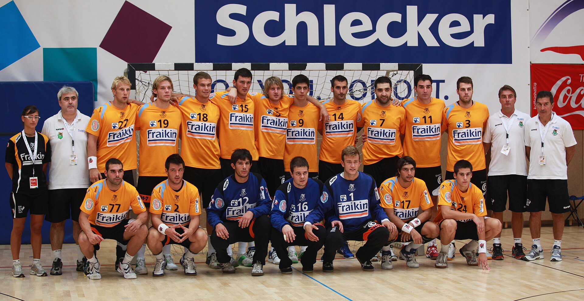 The team of BM Granollers, on August 20th, 2011 in Ehingen (Germany).