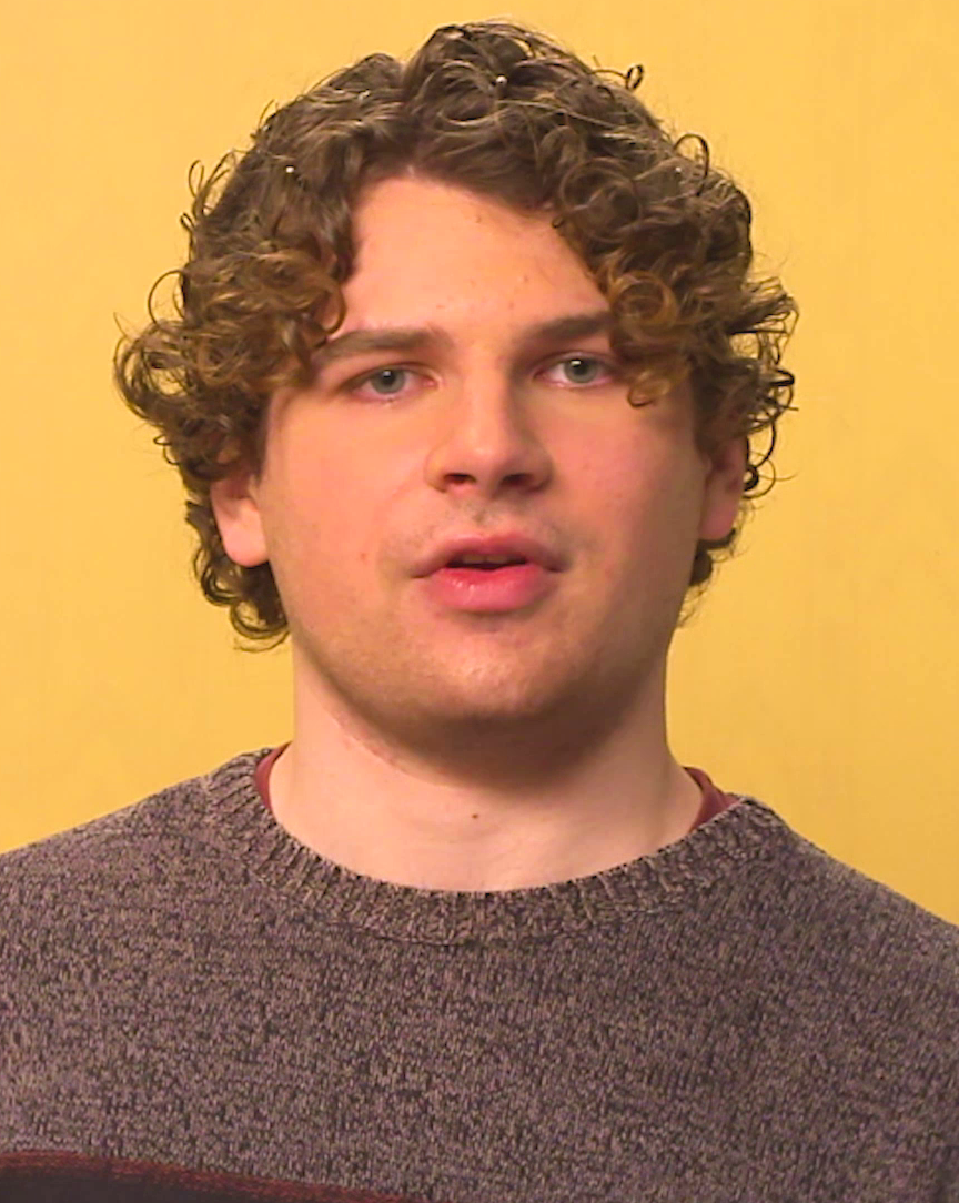 American filmmaker Kane Parsons being interviewed in 2026