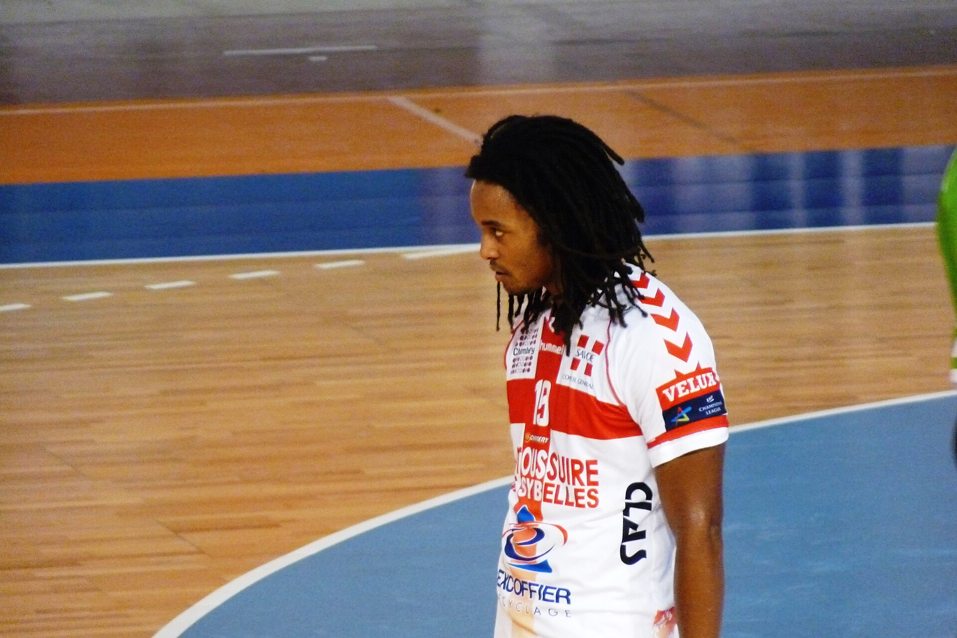 Timothey N'Guessan, the French handball player from Chambéry Savoie Handball, during the Handball masters of 2012, Grenoble (France).
