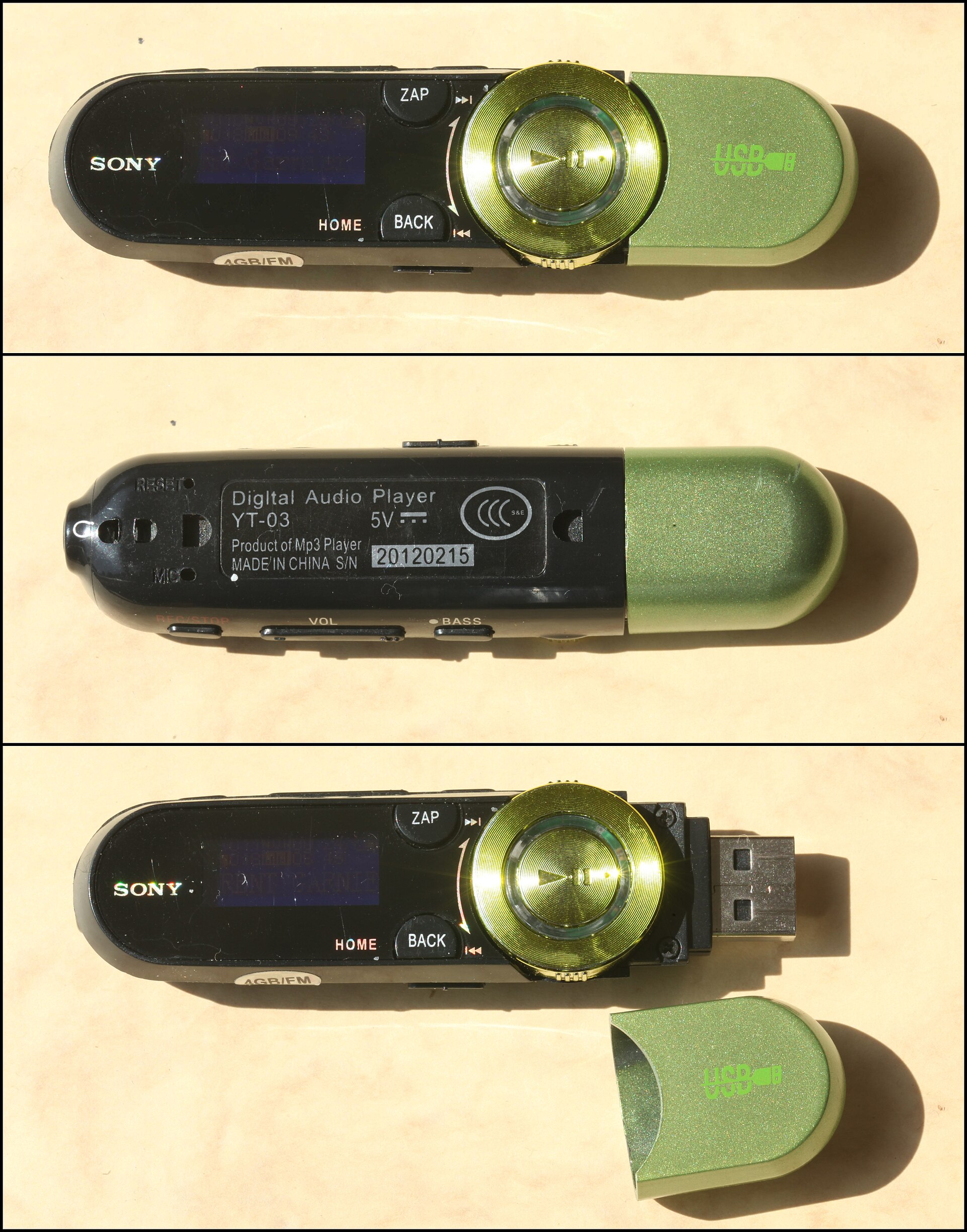 Sony Digital Audio Player YT-03 Product of Mp3 Player made in China