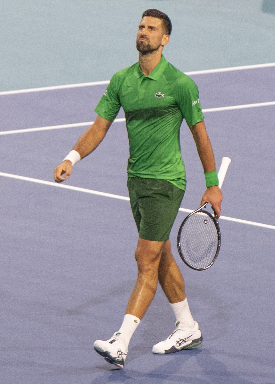 Novak Djokovic, Serbian tennis player, at the 2025 Miami Open at Hard Rock Stadium in Miami Gardens, Florida.