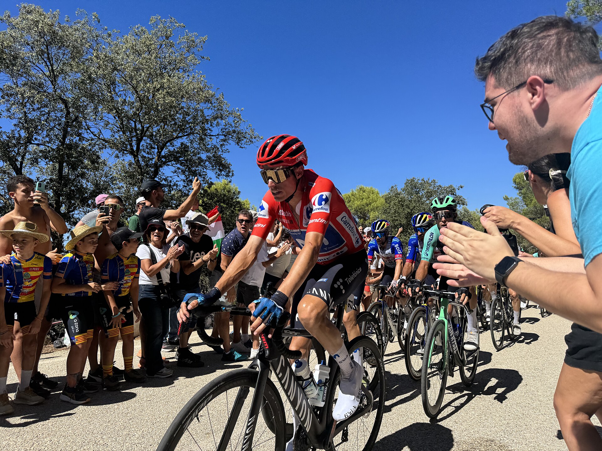 Enric Mas during stage 9 of the 2026 Vuelta a España, on Puerto de Tudons