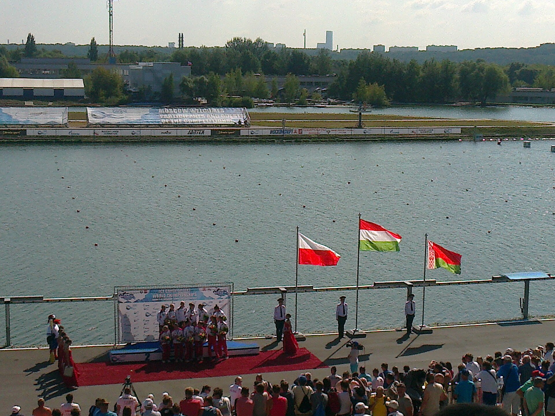 2014 ICF Canoe Sprint World Championships. Victory ceremony of K4 W 500.