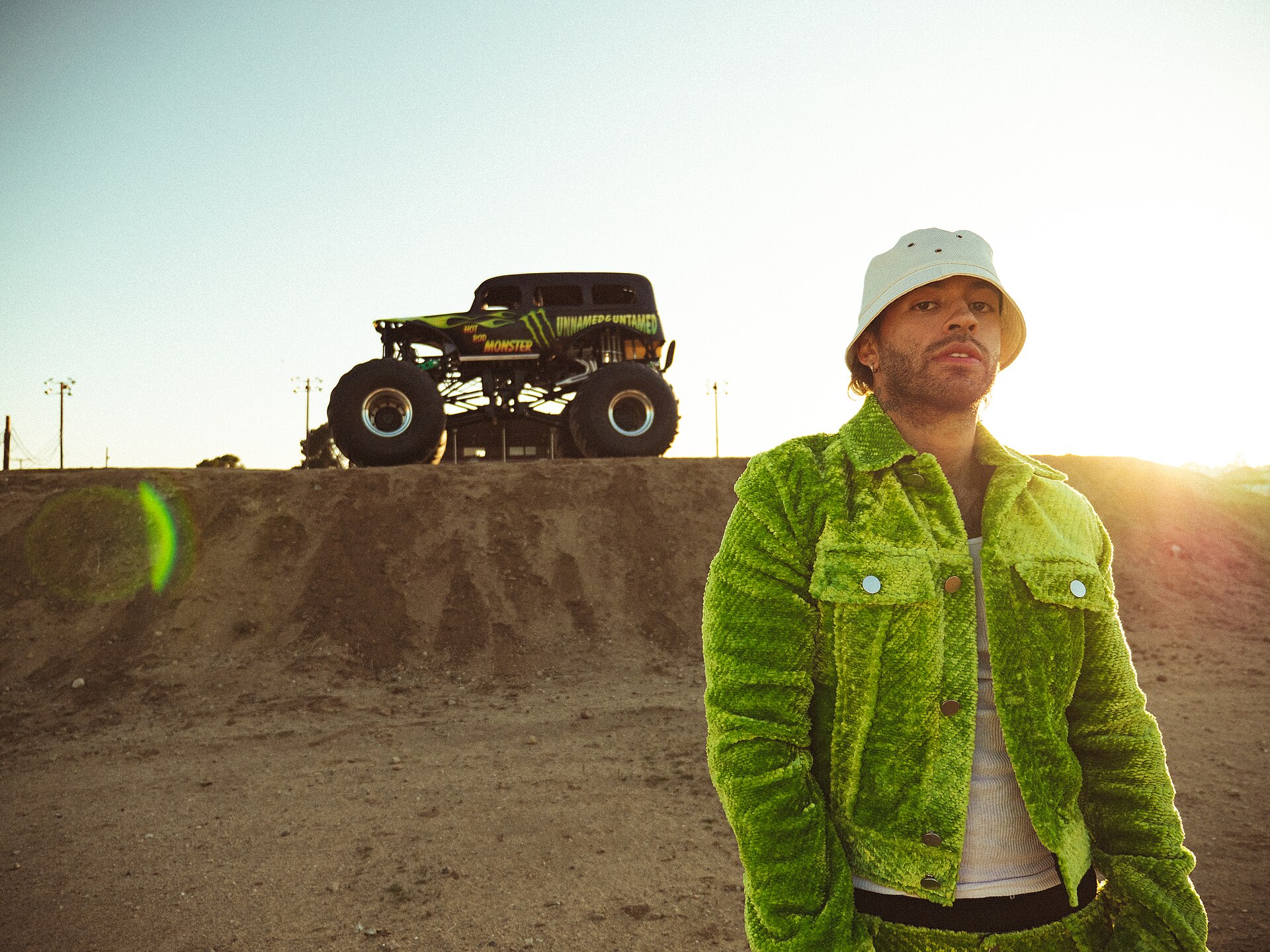 Feid for the music video for his single "Castigo"