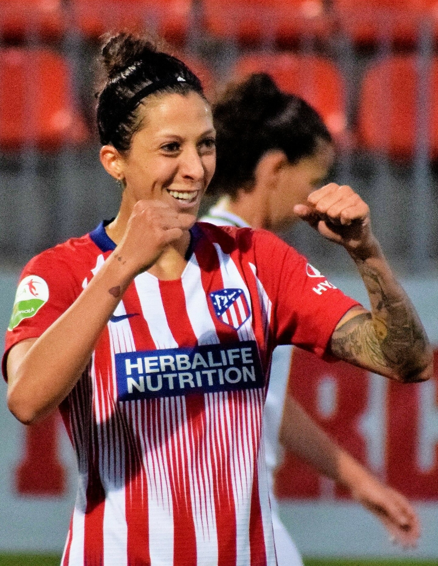 Jenni Hermoso jugando con el Atlético de Madrid