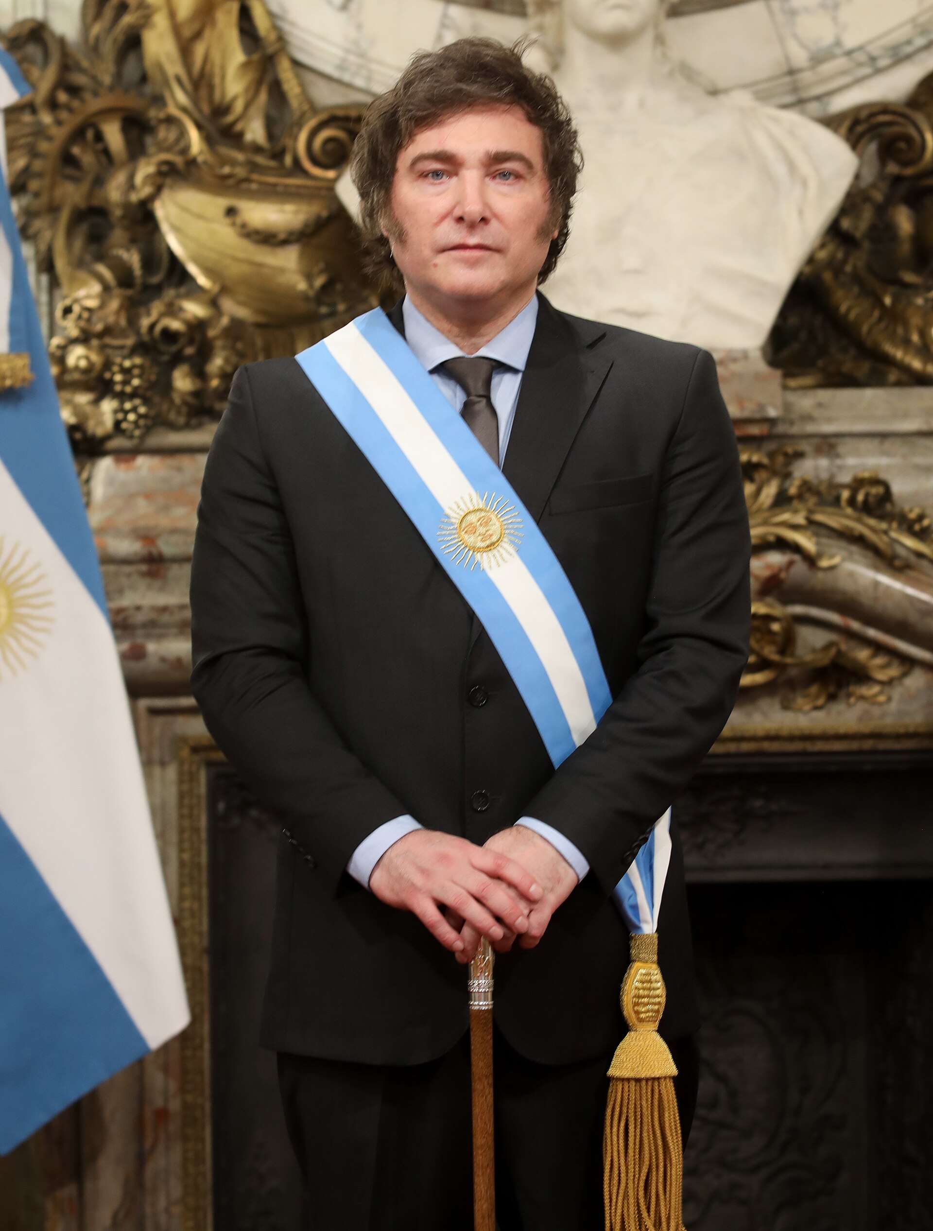 Javier Milei en el Salón Blanco el día de su jura como tal.