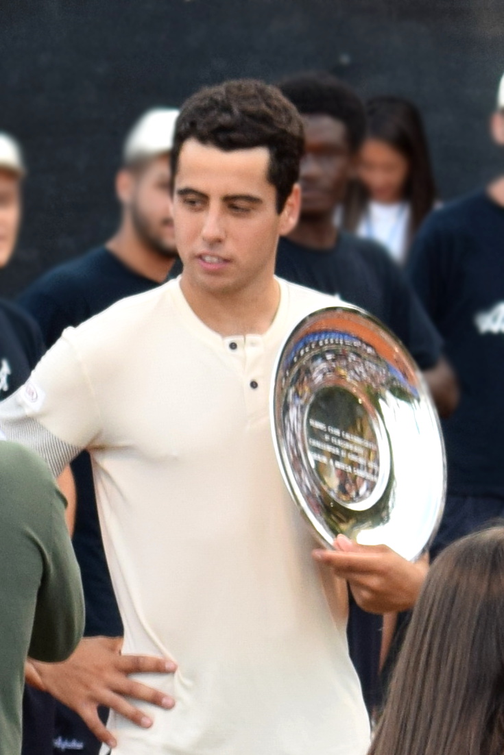 Jaume Munar, Spanish tennis player, during the prizegiving of 2018 Città di Caltanissetta tennis tournament.