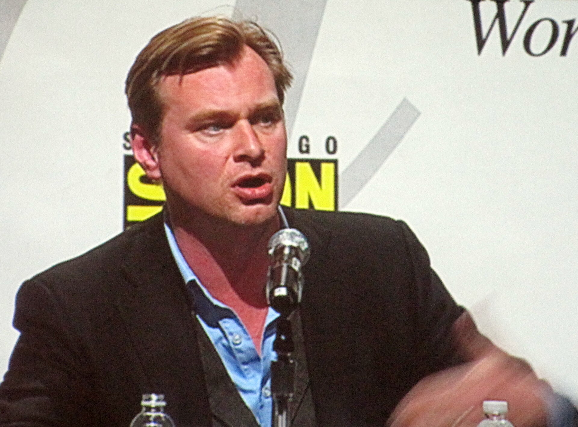 Director Christopher Nolan participating in the Inception panel at WonderCon 2010.