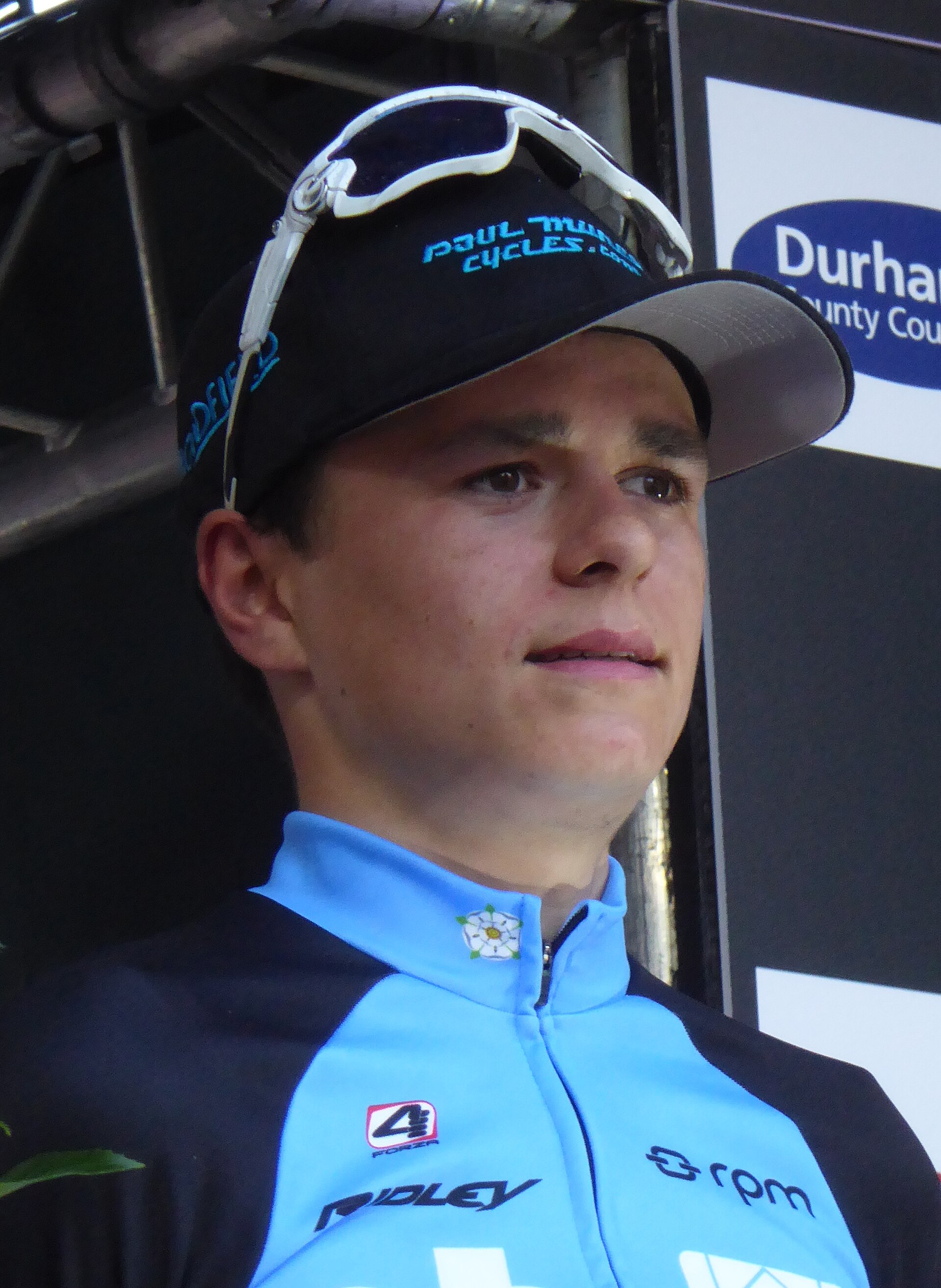Tom Pidcock (PH Mas-Paul Milnes-Oldfield ERT), after winning Round 9 of the Tour Series in Durham, on 27 May 2017.