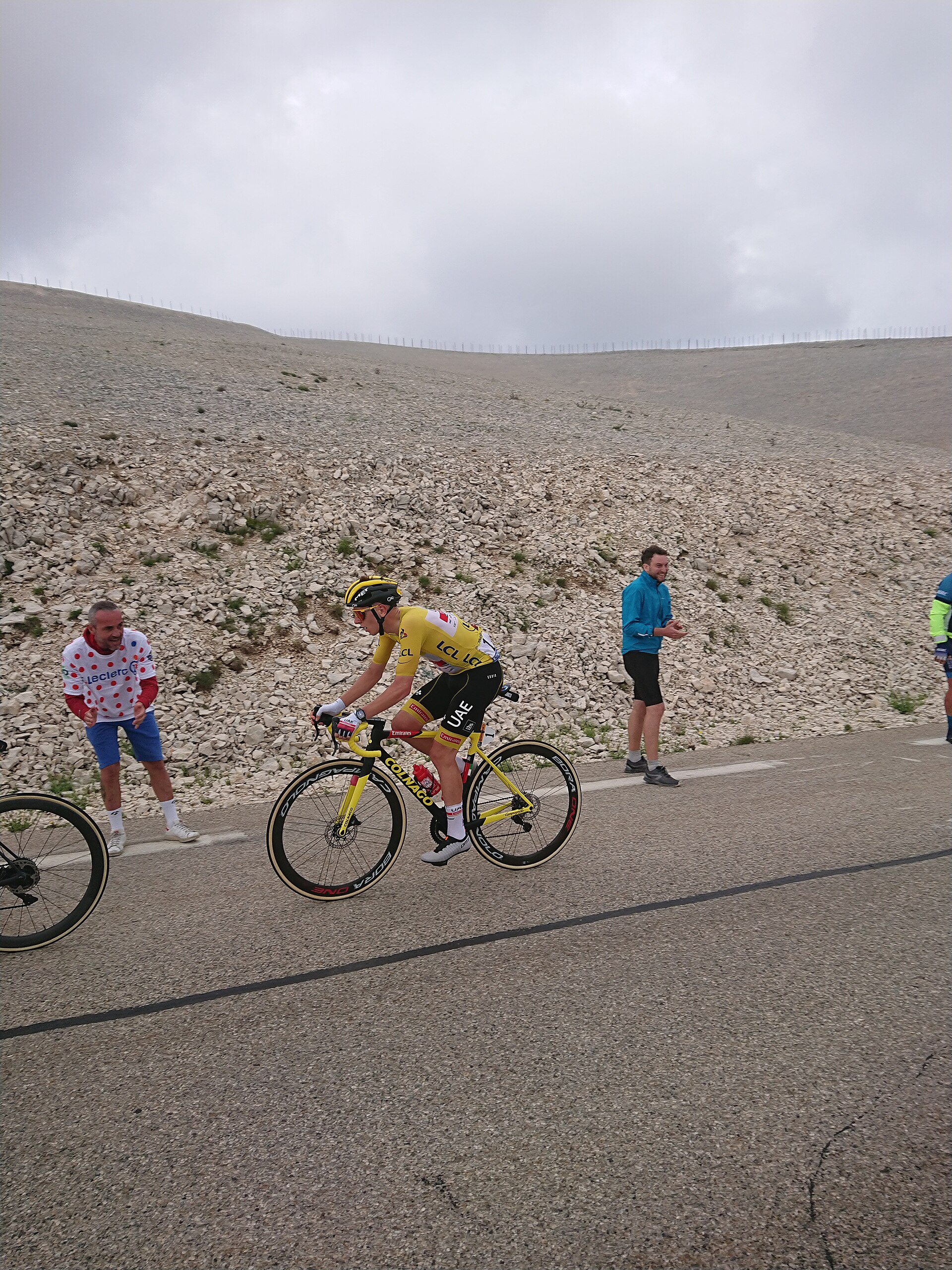 Tadej Pogacar au Mont Ventoux lors du Tour de France 2021.