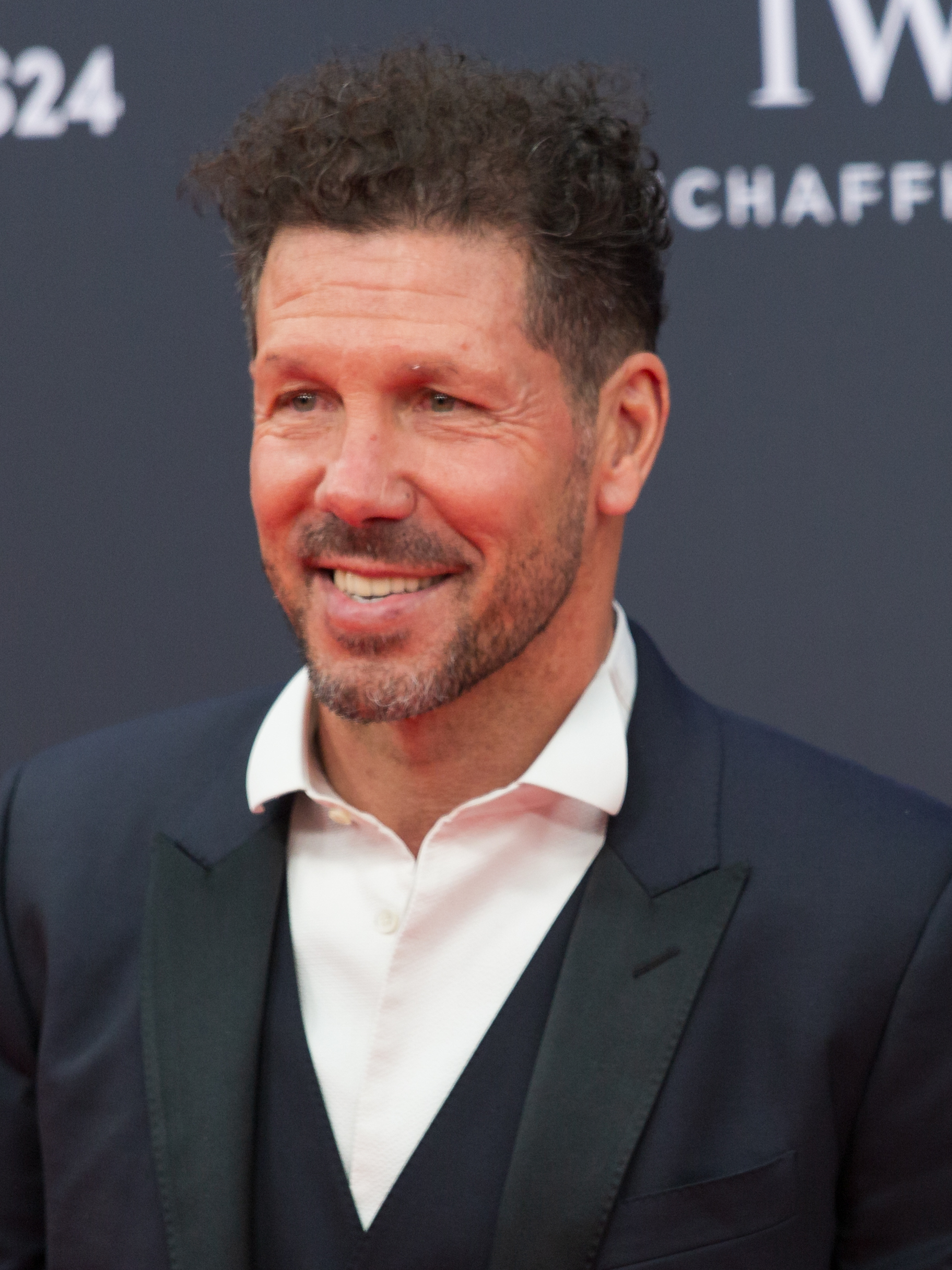 Diego ‘Cholo’ Simeone, the iconic Argentine football manager, poses with his wife, Carla Pereyra, at the 25th Laureus World Sports Awards. Known for his passionate leadership of At