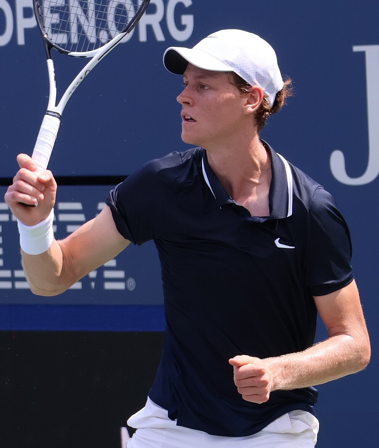 Jannik Sinner at practice ahead of the 2024 US Open
